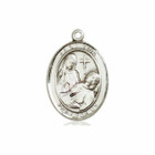 St Fina Medal - Sterling Silver Oval Pendant 3 Sizes St Fina Medal - Sterling Silver Oval Pendant 3 Sizes