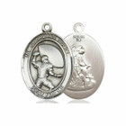 Guardian Angel Football Medal - Sterling Silver Oval Pendant 2 Sizes Guardian Angel Football Medal - Sterling Silver Oval Pendant 2 Sizes