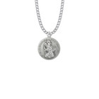 St Christopher Mens Basketball Necklace - Sterling Silver Medal On 20 Stainless Chain SM8568SH