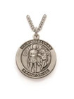 St Sebastian Necklace - Sterling Silver Round Medal on 24 Stainless Chain SM8244SH St Sebastian Necklace - Sterling Silver Round Medal on 24 Stainless Chain SM8244SH