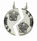 US Navy Mizpah Medal Necklaces - Sterling Silver Pendants on 18 and 24 Stainless Chains SM9050SH US Navy Mizpah Medal Necklaces - Sterling Silver Pendants on 18 and 24 Stainless Chains SM9050SH