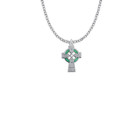 Womens Green Inlay Celtic Cross Necklace - Sterling Silver Pendant on 18 Stainless Steel Chain SX1357SH Womens Green Inlay Celtic Cross Necklace - Sterling Silver Pendant on 18 Stainless Steel Chain SX1357SH