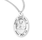 St. John Paul II Necklace - Sterling Silver Oval Pendant on 20" Stainless Chain St. John Paul II Necklace - Sterling Silver Oval Pendant on 20" Stainless Chain
