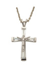 April Birthstone Crucifix Necklace - Sterling Silver Pendant on 18 Stainless Steel Chain SX9300SH April Birthstone Crucifix Necklace - Sterling Silver Pendant on 18 Stainless Steel Chain SX9300SH