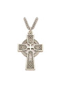 Large Celtic Cross Necklace - Sterling Silver Pendant on 24 Stainless Steel Chain SX8968SH Large Celtic Cross Necklace - Sterling Silver Pendant on 24 Stainless Steel Chain SX8968SH