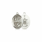 St George Army Medal - Sterling Silver Oval Pendant 3 Sizes