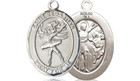 St Sebastian Dance Medal - Sterling Silver Oval Pendant 3 Sizes