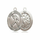 St Sebastian Football Medal - Sterling Silver Oval Pendant 3 Sizes St Sebastian Football Medal - Sterling Silver Oval Pendant 3 Sizes