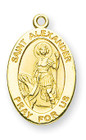 St Alexander Medal With 14KT Jump Ring - Boxed - 14kt Gold 7/8 x 1/2 Oval Pendant A9205 St Alexander Medal With 14KT Jump Ring - Boxed - 14kt Gold 7/8 x 1/2 Oval Pendant A9205