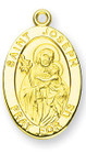 St Joseph Medal With 14KT Jump Ring - Boxed - 14kt Gold 7/8 x 1/2 Oval Pendant A9293 St Joseph Medal With 14KT Jump Ring - Boxed - 14kt Gold 7/8 x 1/2 Oval Pendant A9293