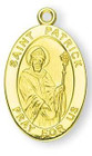 St Patrick Medal With 14KT Jump Ring - Boxed - 14kt Gold 7/8 x 1/2 Oval Pendant A9325 St Patrick Medal With 14KT Jump Ring - Boxed - 14kt Gold 7/8 x 1/2 Oval Pendant A9325