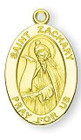 St Zachary Medal With 14KT Jump Ring - Boxed - 14kt Gold 7/8 x 1/2 Oval Pendant A9365 St Zachary Medal With 14KT Jump Ring - Boxed - 14kt Gold 7/8 x 1/2 Oval Pendant A9365