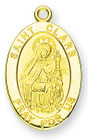 St Clare Medal With 14KT Jump Ring - Boxed - 14kt Gold 7/8 x 1/2 Oval Pendant A9422 St Clare Medal With 14KT Jump Ring - Boxed - 14kt Gold 7/8 x 1/2 Oval Pendant A9422