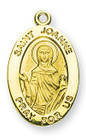 St Joanne Medal With 14KT Jump Ring - Boxed - 14kt Gold 7/8 x 1/2 Oval Pendant A9445 St Joanne Medal With 14KT Jump Ring - Boxed - 14kt Gold 7/8 x 1/2 Oval Pendant A9445