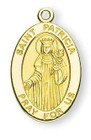 St Patricia Medal With 14KT Jump Ring - Boxed - 14kt Gold 7/8 x 1/2 Oval Pendant A9470 St Patricia Medal With 14KT Jump Ring - Boxed - 14kt Gold 7/8 x 1/2 Oval Pendant A9470
