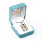 St Christopher Rectangular Sterling Silver Necklace On A 24 Stainless Chain S1520 St Christopher Rectangular Sterling Silver Necklace On A 24 Stainless Chain S1520