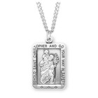 St Christopher Rectangular Sterling Silver Necklace On A 24 Stainless Chain S1520 St Christopher Rectangular Sterling Silver Necklace On A 24 Stainless Chain S1520