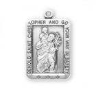 St. Christopher Rectangular Sterling Silver Necklace On A 24" Stainless Chain (S1520) St. Christopher Rectangular Sterling Silver Necklace On A 24" Stainless Chain (S1520)