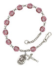 St Michael Rosary Bracelet With 6MM Fire Polished Beads RB6000AMS9076