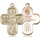 Spanish 4-Way Medal - 14kt Gold 1 3/8 x 1 Pendant 0040SP Spanish 4-Way Medal - 14kt Gold 1 3/8 x 1 Pendant 0040SP