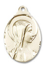 Sorrowful Mother Scapular Medal - 14kt Gold 7/8 x 1/2 Oval Pendant 0599 Sorrowful Mother Scapular Medal - 14kt Gold 7/8 x 1/2 Oval Pendant 0599