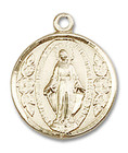 Miraculous Medal - 14kt Gold 5/8 x 1/2 Round Pendant 0601M Miraculous Medal - 14kt Gold 5/8 x 1/2 Round Pendant 0601M