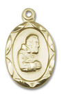 St Pio of Pietrelcina Medal - 14kt Gold 3/4 x 3/8 Oval Pendant 0612PI St Pio of Pietrelcina Medal - 14kt Gold 3/4 x 3/8 Oval Pendant 0612PI