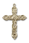 Extra Large Embellished Crucifix Pendant - 14kt Gold 1 7/8 x 1 1/4 0646 Extra Large Embellished Crucifix Pendant - 14kt Gold 1 7/8 x 1 1/4 0646