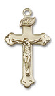 Crucifix Pendant - 14kt Gold 7/8 x 1/2 0669