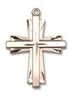 Embellished Cross Pendant - 14kt Gold 2 Sizes Embellished Cross Pendant - 14kt Gold 2 Sizes