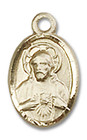 Scapular Medal Charm - 14kt Gold Oval Pendant 0702S Scapular Medal Charm - 14kt Gold Oval Pendant 0702S