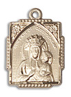 Our Lady of Czestochowa Medal - 14kt Gold 3/4 x 1/2 Rectangular Pendant 0804CZ Our Lady of Czestochowa Medal - 14kt Gold 3/4 x 1/2 Rectangular Pendant 0804CZ