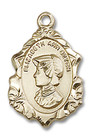 Embellished St Elizabeth Ann Seton Medal - 14kt Gold 3/4 x 1/2 Pendant 0813 Embellished St Elizabeth Ann Seton Medal - 14kt Gold 3/4 x 1/2 Pendant 0813