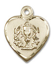 First Communion Heart Pendant - 14kt Gold 5/8 x 1/2 0892 First Communion Heart Pendant - 14kt Gold 5/8 x 1/2 0892