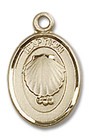 Baptism Medal Charm - 14kt Gold Oval Pendant 0974 Baptism Medal Charm - 14kt Gold Oval Pendant 0974