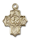 Confirmation 5-Way Medal Charm - 14kt Gold Pendant 3190
