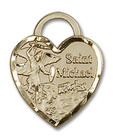Heart Shaped St Michael Pendant - 14kt Gold 3/4 x 5/8 3203 Heart Shaped St Michael Pendant - 14kt Gold 3/4 x 5/8 3203