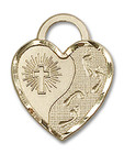 Heart Shaped Footprints Pendant - 14kt Gold 3/4 x 5/8 3207 Heart Shaped Footprints Pendant - 14kt Gold 3/4 x 5/8 3207