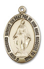 Large Miraculous Medal - 14kt Gold 1 x 5/8 Oval Pendant 4025 Large Miraculous Medal - 14kt Gold 1 x 5/8 Oval Pendant 4025