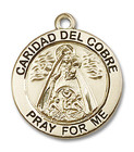 Caridad Del Cobre Medal - 14kt Gold 3/4 x 3/4 Round Pendant 4063 Caridad Del Cobre Medal - 14kt Gold 3/4 x 3/4 Round Pendant 4063