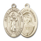 Divine Mercy Medal - 14kt Gold 7/8 x 1/2 Pendant 4123DM