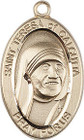 St Teresa of Calcutta Medal - 14kt Gold 7/8 x 1/2 Oval Pendant 4123TC St Teresa of Calcutta Medal - 14kt Gold 7/8 x 1/2 Oval Pendant 4123TC