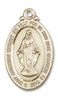 Large Miraculous Medal - 14kt Gold 1 1/8 x 5/8 Oval Pendant 4145M Large Miraculous Medal - 14kt Gold 1 1/8 x 5/8 Oval Pendant 4145M