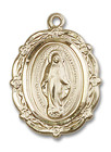Embellished Miraculous Medal - 14kt Gold 7/8 x 5/8 Oval Pendant 4146M Embellished Miraculous Medal - 14kt Gold 7/8 x 5/8 Oval Pendant 4146M