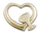 Cut Out Heart and Chalice Pendant Charm - 14kt Gold 4205 Cut Out Heart and Chalice Pendant Charm - 14kt Gold 4205
