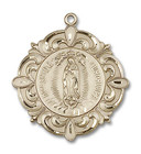 Embellished Large Our Lady of Guadalupe Medal - 14kt Gold 1 1/4 x 1 1/8 Pendant 4227 Embellished Large Our Lady of Guadalupe Medal - 14kt Gold 1 1/4 x 1 1/8 Pendant 4227