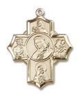 Large St Philomena Multi-Saint 5-Way Medal - 14kt Gold 1 1/4 x 1 Pendant 5672 Large St Philomena Multi-Saint 5-Way Medal - 14kt Gold 1 1/4 x 1 Pendant 5672