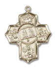 Bible and Apostles 5-Way Medal - 14kt Gold 1 1/4 x 1 Pendant 5717 Bible and Apostles 5-Way Medal - 14kt Gold 1 1/4 x 1 Pendant 5717