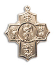 Extra Large St Gabriel Warrior 5-Way Medal - 14kt Gold 1 3/8 x 1 1/8 Pendant 5729 Extra Large St Gabriel Warrior 5-Way Medal - 14kt Gold 1 3/8 x 1 1/8 Pendant 5729