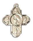 Large Football 5-Way Medal - 14kt Gold 1 1/8 x 1 5/8 Pendant 5741 Large Football 5-Way Medal - 14kt Gold 1 1/8 x 1 5/8 Pendant 5741